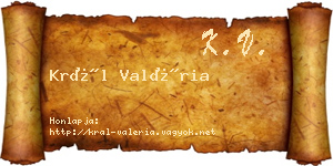 Král Valéria névjegykártya